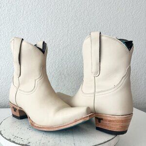 Lane EMMA JANE Womens Cowboy Bootie 9 Pale Ivory Western Cowgirl Short Boots